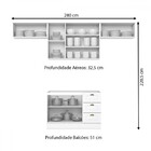 Cozinha Completa Americana 7 Portas 3 Gavetas 100% Mdf Branco