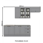 Cozinha Completa Americana 8 Portas 3 Gavetas Com Vidro 100%