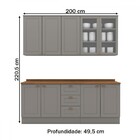 Cozinha Completa Americana 9 Portas 3 Gavetas Com Vidro 100%