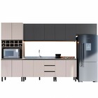 Cozinha Completa Araucária 14 Portas 3 Gavetas Fumê/grafite -