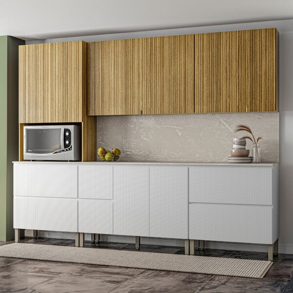 Cozinha Completa Art 11 Portas 4 Gavetas Freijó/ártico - Kits