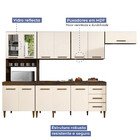 Cozinha Completa Atenas 12 Portas 3 Gavetas Com Vidro Ypê/off