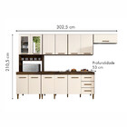 Cozinha Completa Atenas 12 Portas 3 Gavetas Com Vidro Ypê/off