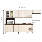 Cozinha Completa Atenas 12 Portas 3 Gavetas Com Vidro Ypê/off