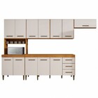 Cozinha Completa Atenas 12 Portas 3 Gavetas Nature/off White