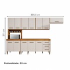 Cozinha Completa Atenas 12 Portas 3 Gavetas Nature/off White