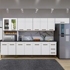 Cozinha Completa Atenas 14 Portas 3 Gavetas Com Vidro Branco