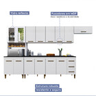 Cozinha Completa Atenas 14 Portas 3 Gavetas Com Vidro Branco