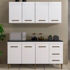 Cozinha Completa Atenas 7 Portas 3 Gavetas Branco - Kaiki Móv