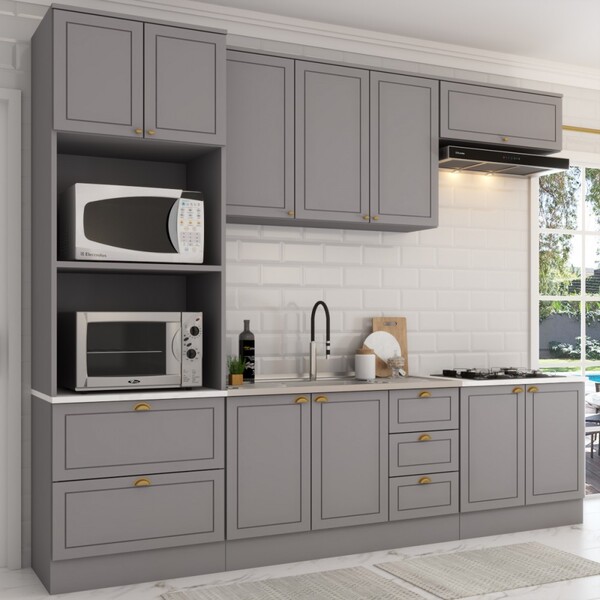 Cozinha Completa Atlanta 10 Portas 5 Gavetas 100% Mdf America