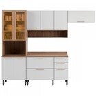 Cozinha Completa Avelã 11 Portas 2 Gavetas Com Vidro Mel/bran