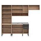 Cozinha Completa Avelã 11 Portas 2 Gavetas Com Vidro Mel/graf