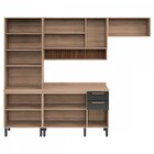 Cozinha Completa Avelã 11 Portas 2 Gavetas Com Vidro Mel/graf