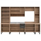 Cozinha Completa Avelã 15 Portas 2 Gavetas Com Vidro Mel/graf