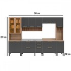 Cozinha Completa Avelã 15 Portas 2 Gavetas Com Vidro Mel/graf