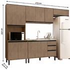 Cozinha Completa Ayla 11 Portas 2 Gavetas Nogal - Pnr Móveis