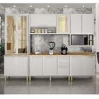 Cozinha Completa Balcão Torre Vidro Nicho Microondas Branco