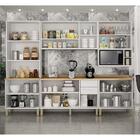 Cozinha Completa Balcão Torre Vidro Nicho Microondas Branco