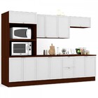 Cozinha Completa Baviera 11 Portas 2 Gavetas Nogueira/branco