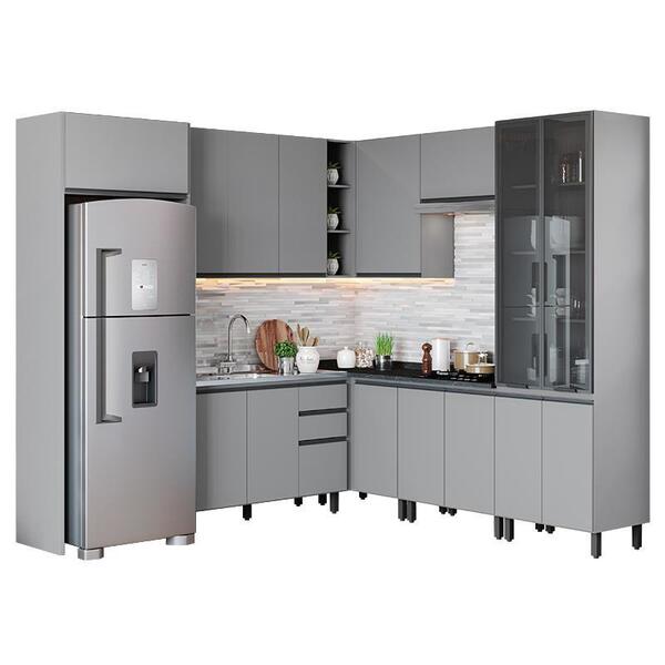 Cozinha Completa Belize 10 Peças Com Cristaleira - Móveis Henn