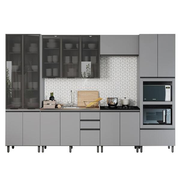 Cozinha Completa Belize 6 Peças Com Cristaleira - Móveis Henn