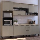 Cozinha Completa Caiena 12 Portas 3 Gavetas Com Led Mel/fumê