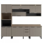 Cozinha Completa Caiena 12 Portas 3 Gavetas Com Led Mel/fumê