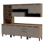 Cozinha Completa Caiena 12 Portas 3 Gavetas Com Vidro E Led M