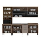 Cozinha Completa Caiena 12 Portas 3 Gavetas Com Vidro Mel/fum