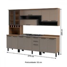 Cozinha Completa Caiena 12 Portas 3 Gavetas Com Vidro Mel/fum