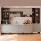 Cozinha Completa Caiena 15 Portas 3 Gavetas Com Vidro Mel/fum