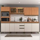 Cozinha Completa Cecília 11 Portas 3 Gavetas Com Vidro Freijó