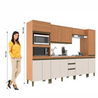 Cozinha Completa Cecilia 12 Portas 3 Gavetas Freijó/off White