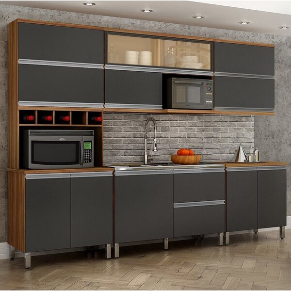 Cozinha Completa Cleo 5 Peças Chf Carvalho/grafite