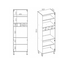 Cozinha Completa com Gabinete Armário Superior Basculante com Porta Reflecta Torre Quente e Paneleiro Legno Crema Spring