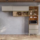 Cozinha Completa Com Aéreo 3 Peças Mdf Proença Nogueira/nude