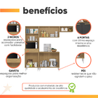 Cozinha Completa Com Armário Aéreo E Balcão 6 Portas 1 Gaveta