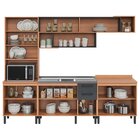 Cozinha Completa Com Balcão E Armários Aéreos Freijó/grafite