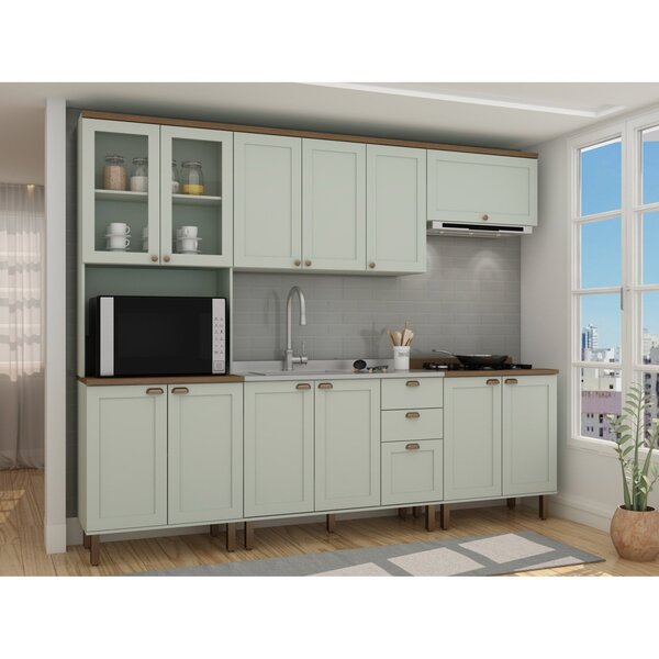 Cozinha Completa Com Cristaleira Forno E Balcão Para Cooktop