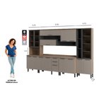 Cozinha Completa Com Iluminação 4 Peças Caiena Thela Mel/fumê