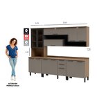 Cozinha Completa Com Iluminação 4 Peças Caiena Thela Mel/fumê