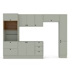 Cozinha Completa Com Rodapé 5 Peças Rubi Yescasa Verde Oliva