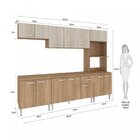 Cozinha Completa Com Tampo 6 Peças 14 Portas 1 Gavetas Max Fe