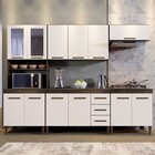 Cozinha Completa Com Vidro Reflecta 12 Portas 3 Gavetas E Bal