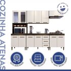 Cozinha Completa Com Vidro Reflecta 12 Portas 3 Gavetas E Bal