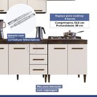 Cozinha Completa Com Vidro Reflecta 12 Portas 3 Gavetas E Bal