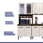 Cozinha Completa Com Vidro Reflecta 12 Portas 3 Gavetas E Bal