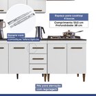 Cozinha Completa Com Vidro Reflecta 12 Portas 3 Gavetas E Bal