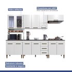 Cozinha Completa Com Vidro Reflecta 12 Portas 3 Gavetas E Bal