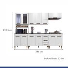 Cozinha Completa Com Vidro Reflecta 12 Portas 3 Gavetas E Bal